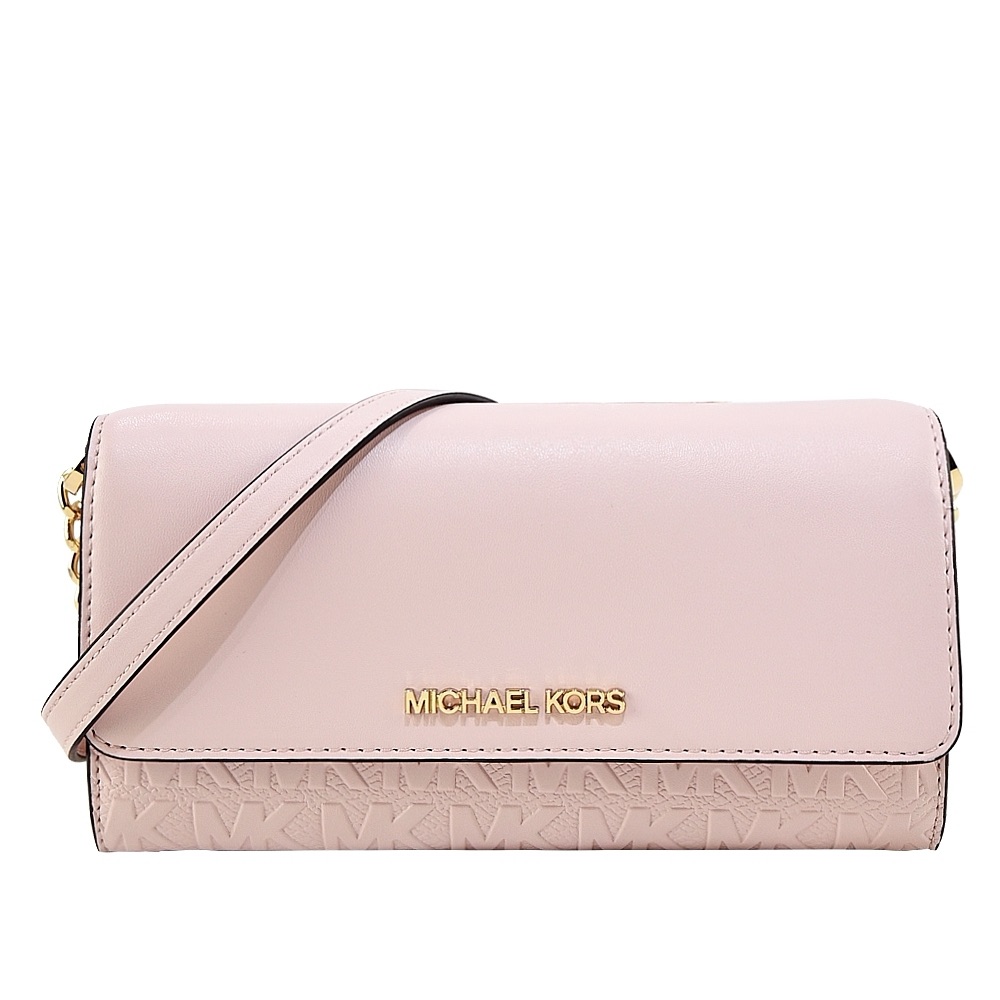 Michael Kors Jet Set Wallet On Chain Crossbody Powder Blush